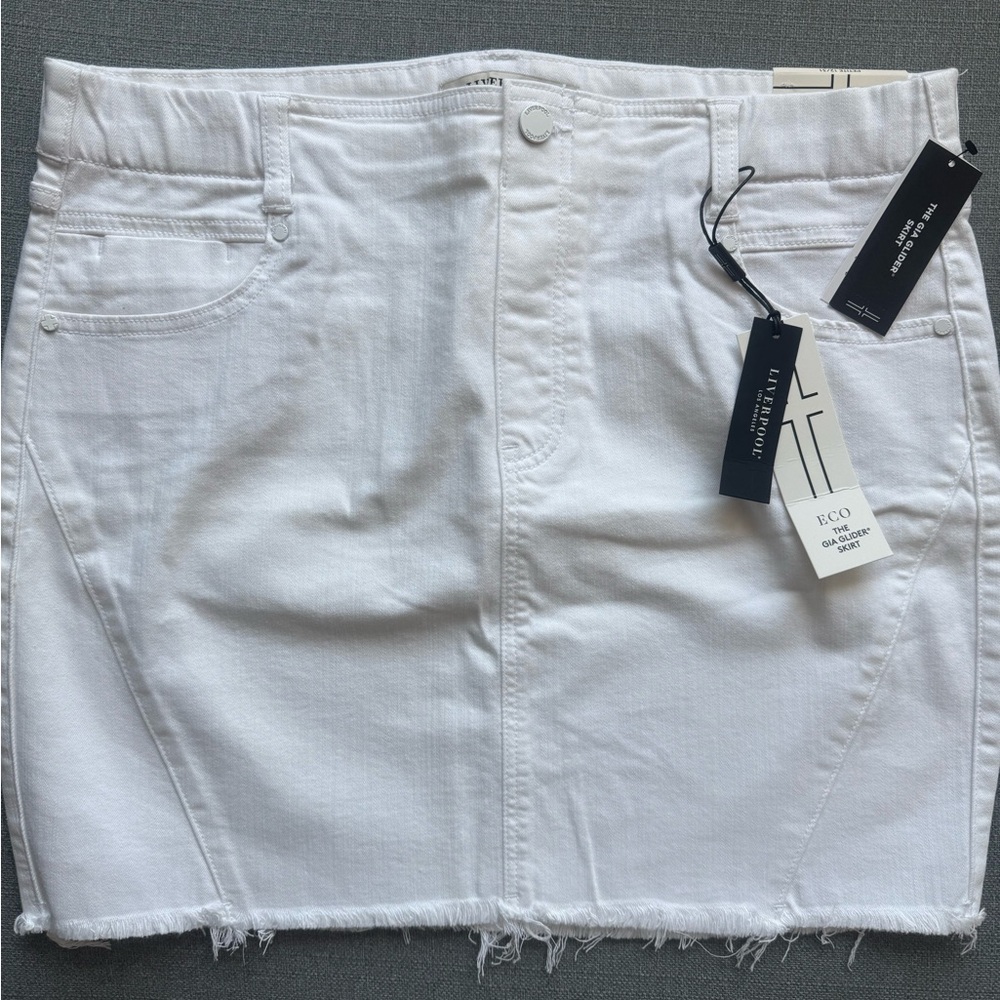 Liverpool White Denim Skirt NEW